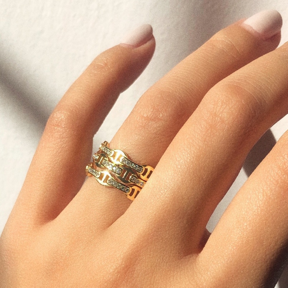 Mini Mariner Gucci Link Ring Gold Link Ring 18k